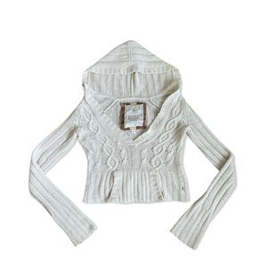 Y2k 2000s Vintage Abercrombie & Fitch Wool Rabbit Hair Cable Knit Sweater